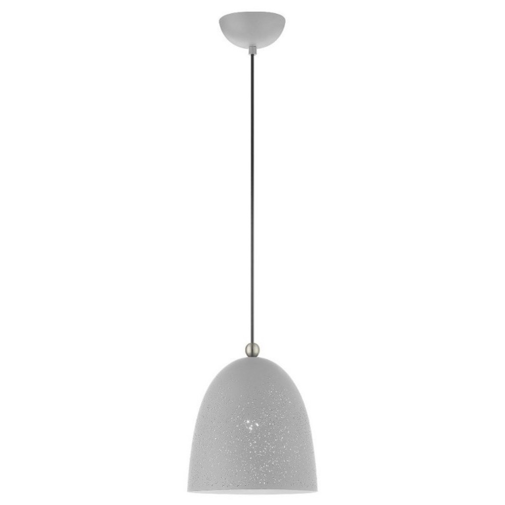 Livex Lighting Arlington 1 10” Nordic Gray Brushed Nickel Pendant Ceiling Light